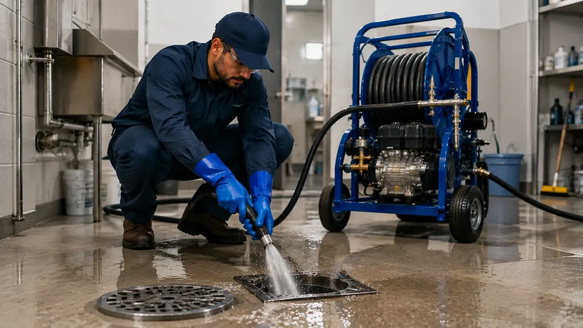 Floor Drain Hydro Jet Cleaning in Lemoore